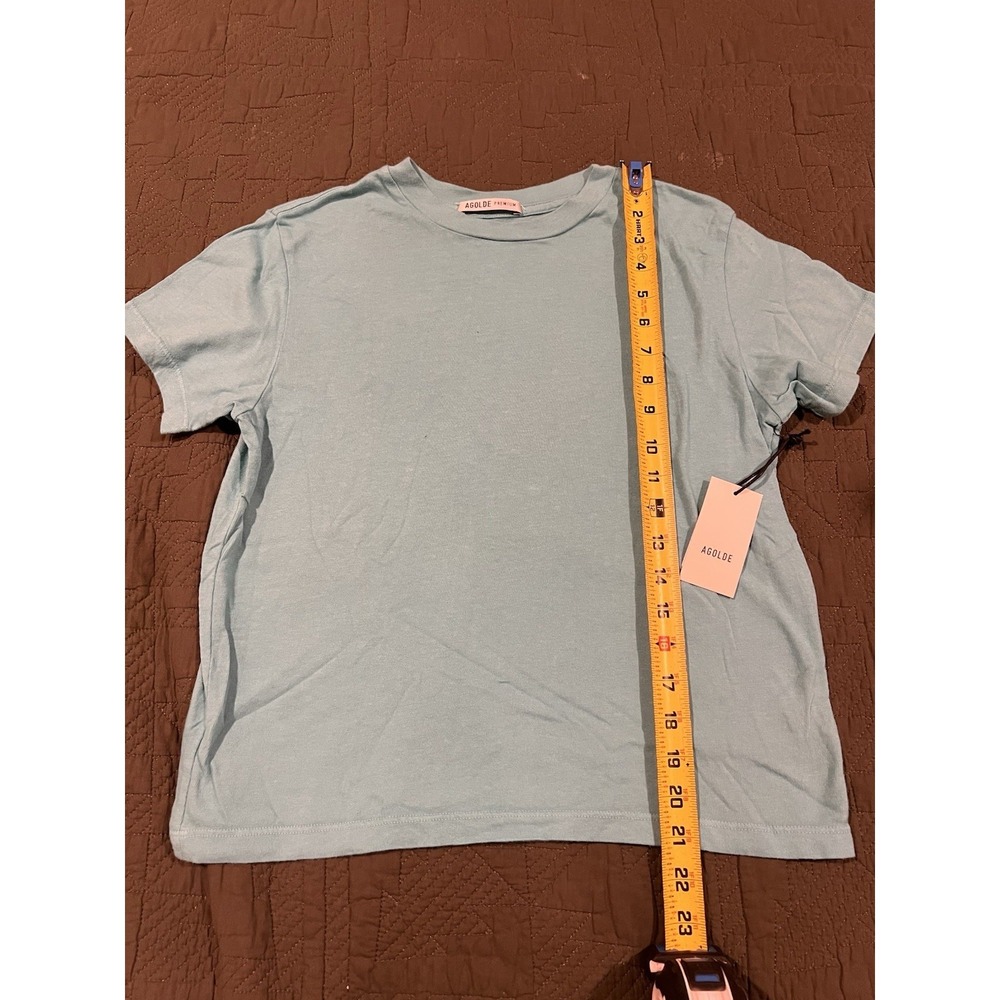 Agolde Premium Baby‎ Tee Blue Medium NWT Msrp $58